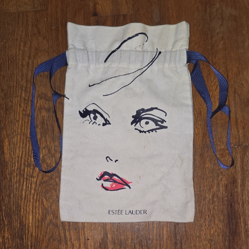 Estee Lauder Artistic Cream and Blue Cosmetic Bag